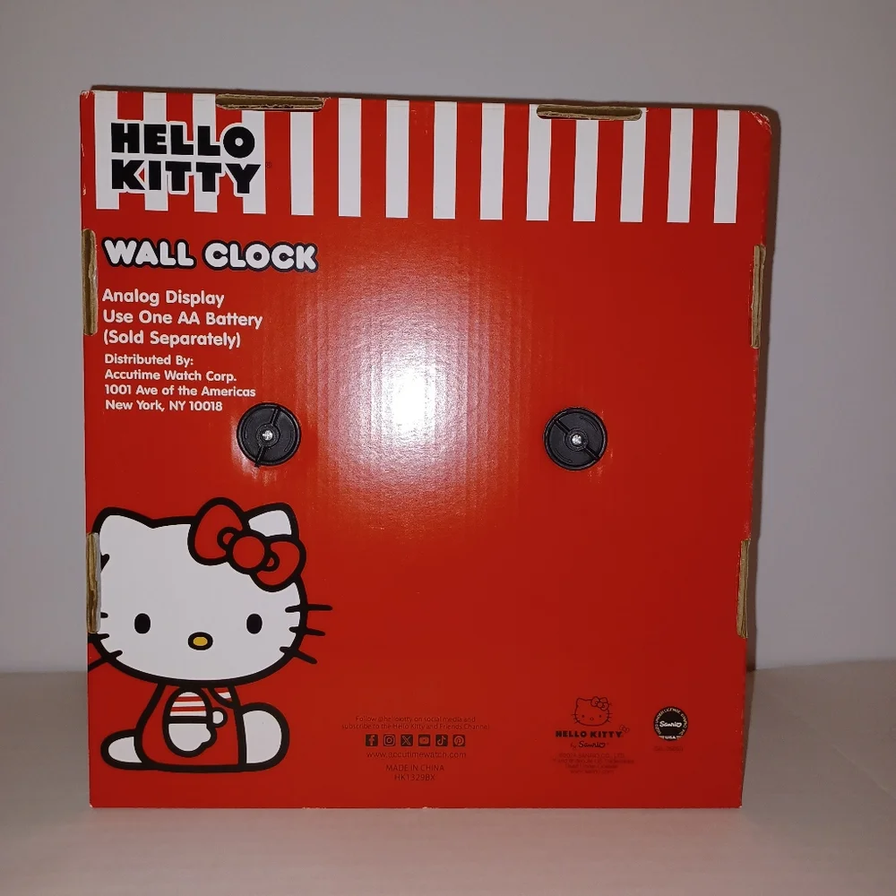 Hello Kitty Wall Clock, Analog, Apple Trees, Pink